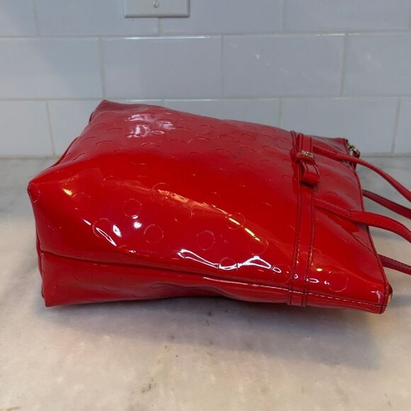 Kate Spade Bag Purse Handbag Leather Red Embossed Patent Tote Bag pocketbook - Picture 7 of 13